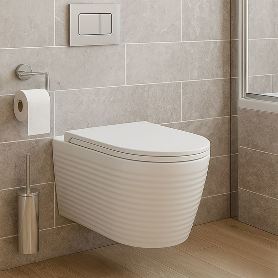 Унитаз подвесной безободковый Azario Luzio AZ-098-UQ (система смыва Торнадо) с тонкой крышкой микролифт - фото 14