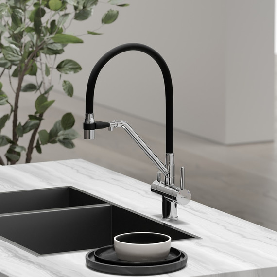 Смеситель для кухни Sancos Dora SC4003CH, хром/чёрный - фото 7