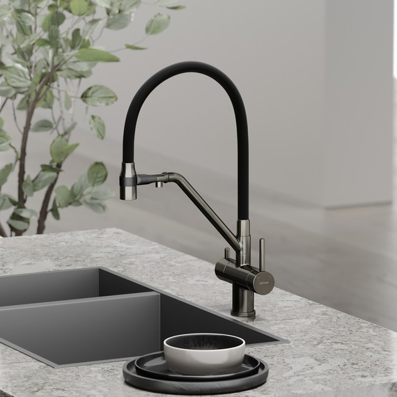Смеситель для кухни Sancos Dora SC4003GG, вороненая сталь/чёрный - фото 4