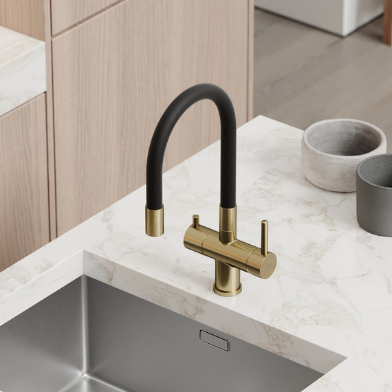 Смеситель для кухни Sancos Lucia SC4004BG, золото/чёрный - фото 5