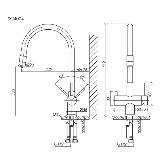 Смеситель для кухни Sancos Lucia SC4004CH, хром/серый - фото 8