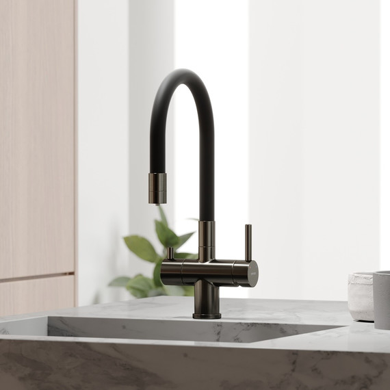 Смеситель для кухни Sancos Lucia SC4004GG, вороненая сталь/чёрный - фото 3