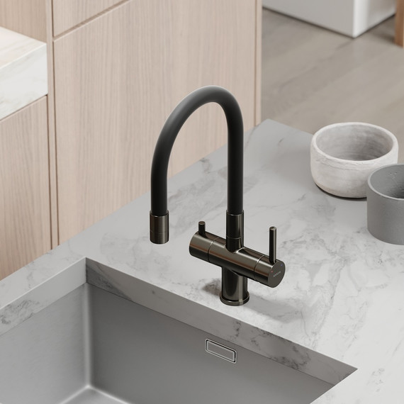 Смеситель для кухни Sancos Lucia SC4004GG, вороненая сталь/чёрный - фото 5
