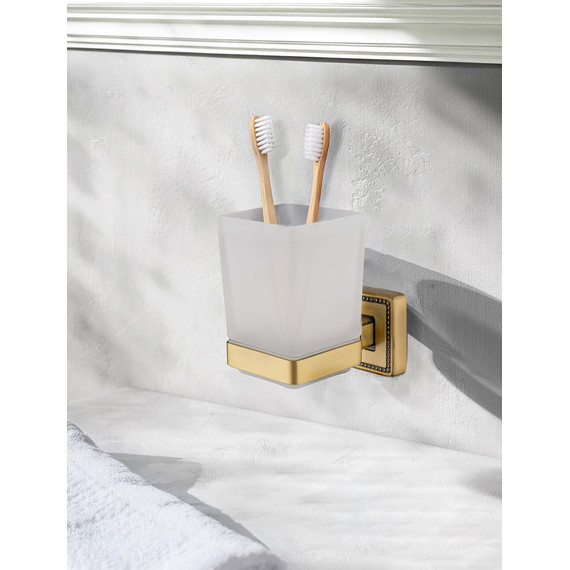Стакан для зубных щеток Wonzon & Woghand Roma WW-7221, цвет бронза брашированная - фото 4