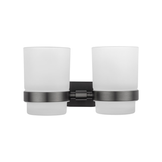 Стакан двойной для зубных щеток Wonzon & Woghand Graffity WW-9328-GM, цвет тёмный графит брашированный - фото 2