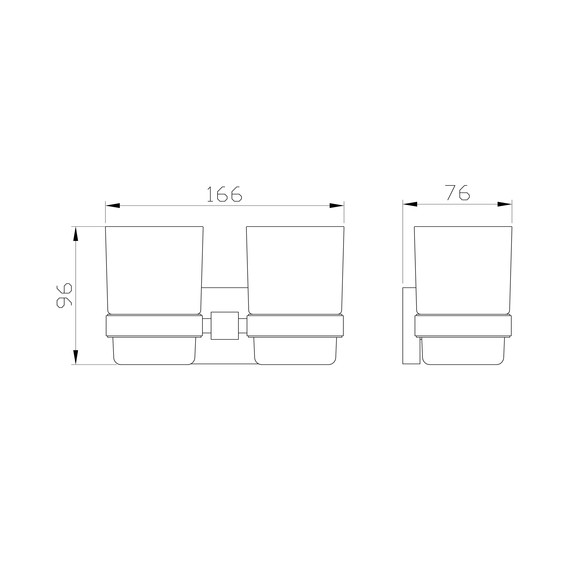 Стакан двойной для зубных щеток Wonzon & Woghand Polo WW-8928-BN, цвет никель брашированный - фото 4