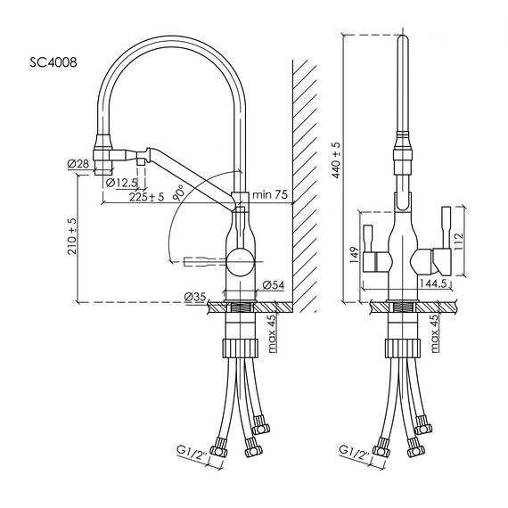 Смеситель для кухни Sancos Orta SC4008BN, никель/чёрный - фото 8