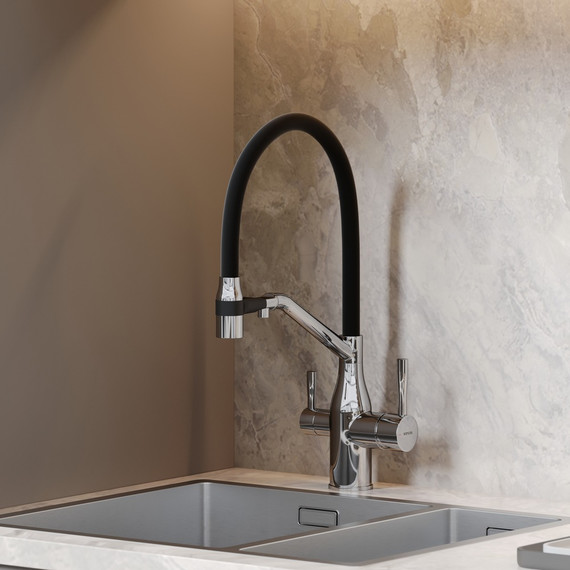 Смеситель для кухни Sancos Orta SC4008CH, хром/чёрный - фото 4