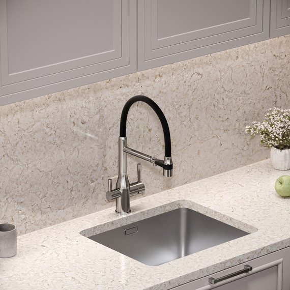 Смеситель для кухни Sancos Garda SC4009BN, брашированный никель/чёрный - фото 4