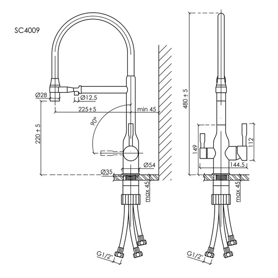 Смеситель для кухни Sancos Garda SC4009CH, хром/чёрный - фото 8