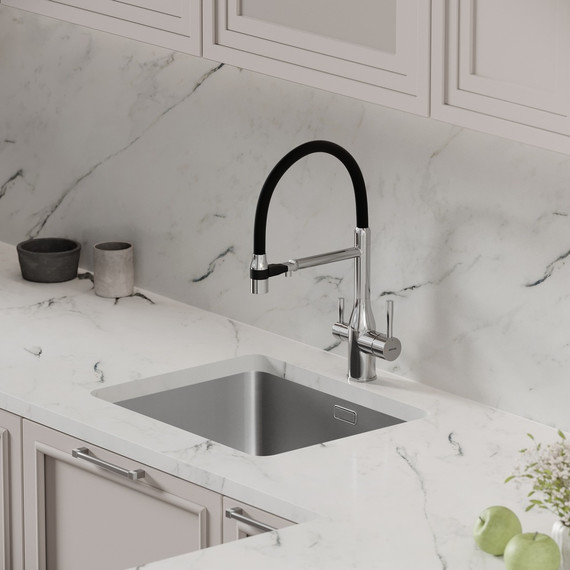 Смеситель для кухни Sancos Garda SC4009CH, хром/чёрный - фото 2