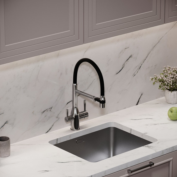 Смеситель для кухни Sancos Garda SC4009CH, хром/чёрный - фото 4