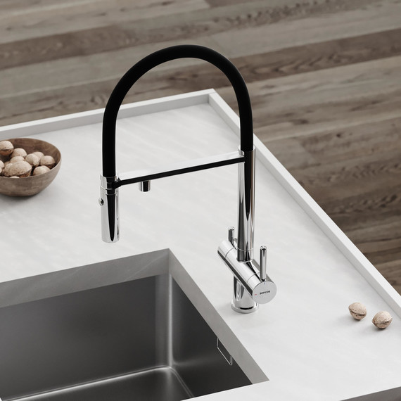 Смеситель для кухни Sancos Imola SC4010CH, хром/чёрный - фото 4