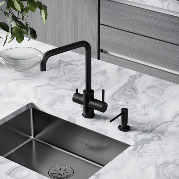 Смеситель для кухни Sancos Vela SC4013MB, чёрный матовый - фото 3