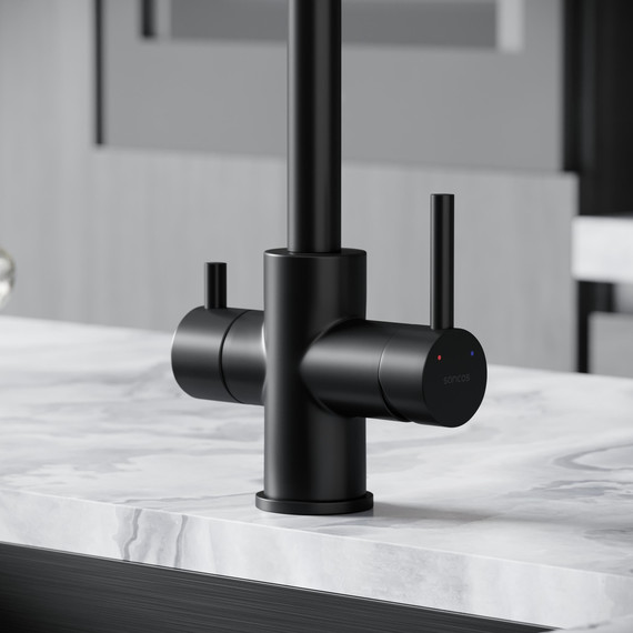 Смеситель для кухни Sancos Vela SC4013MB, чёрный матовый - фото 7