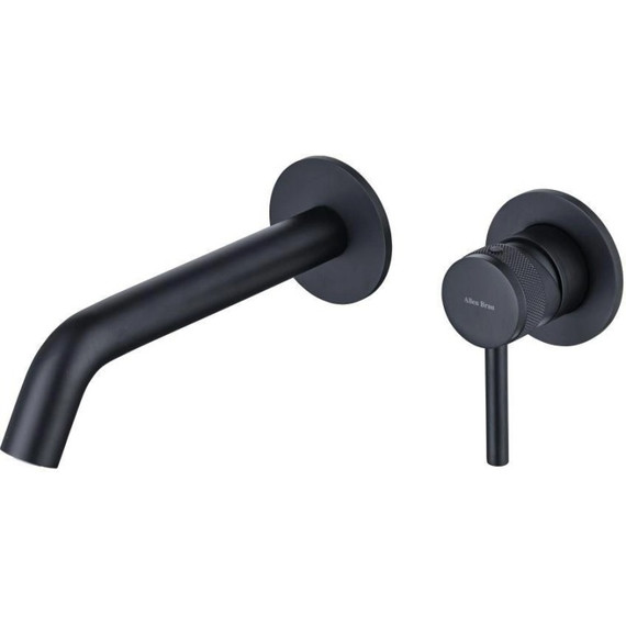 Смеситель для раковины настенный Allen Brau Priority 5.31030-31 (со скрытой частью) чёрный матовый - фото 