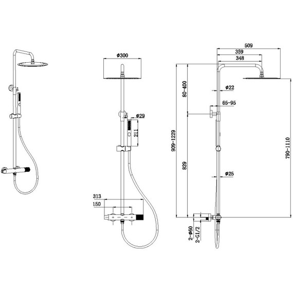 Душевая стойка Allen Brau Liberty 5.33007-00 - фото 6