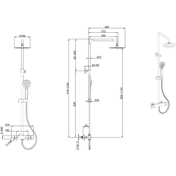 Душевая стойка с термостатом Allen Brau Eclipse 3.0 5.E1A11-00 - фото 5