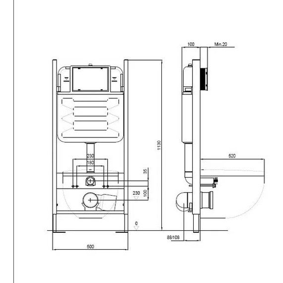 Инсталляция с подвесным безободковым унитазом Jacob Delafon Aleo E21731RU-00, сиденье с тонкой крышкой микролифт - фото 8