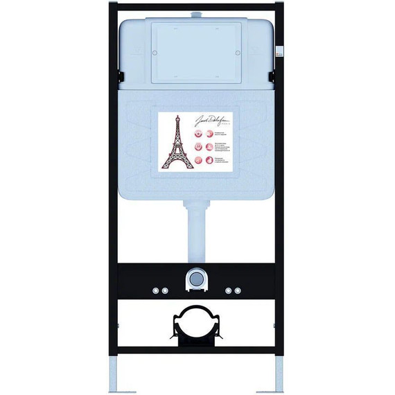 Инсталляция с подвесным безободковым унитазом Jacob Delafon Aleo E21731RU-BL, сиденье с тонкой крышкой микролифт - фото 2