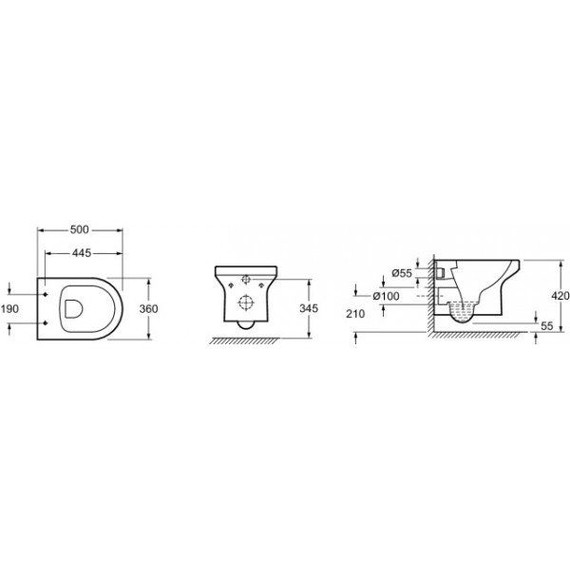 Инсталляция с подвесным безободковым унитазом Jacob Delafon Elite E21743RU-BL, сиденье с тонкой крышкой микролифт - фото 6