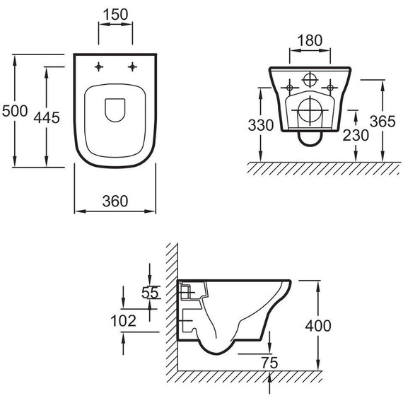 Инсталляция с подвесным безободковым унитазом Jacob Delafon Vox E21747RU-BL, сиденье с крышкой микролифт - фото 4