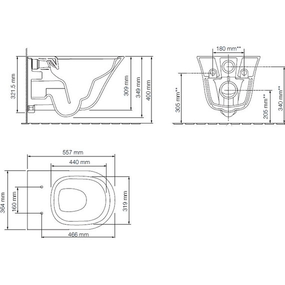 Инсталляция с подвесным безободковым унитазом Jacob Delafon Vive E28079RU-CP, сиденье с тонкой крышкой микролифт - фото 9