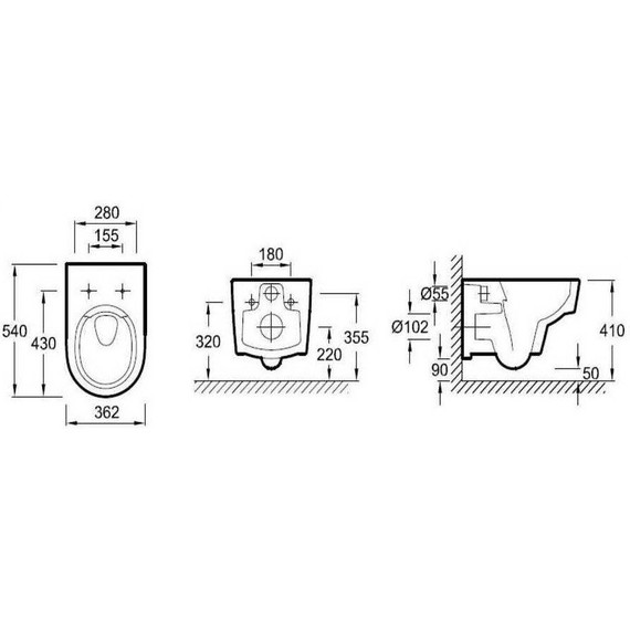 Инсталляция с подвесным безободковым унитазом Jacob Delafon Odeon Rive Gauche EDR103-00, сиденье с тонкой крышкой микролифт - фото 8