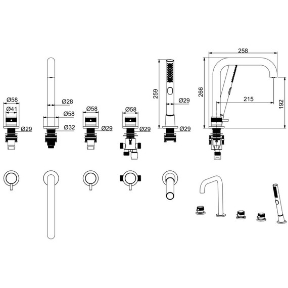 Смеситель для ванны Allen Brau Priority 5.31007-GB, золото - фото 2