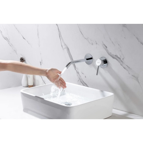 Смеситель для раковины настенный Allen Brau Priority 5.31A03-00 (со скрытой частью) - фото 6