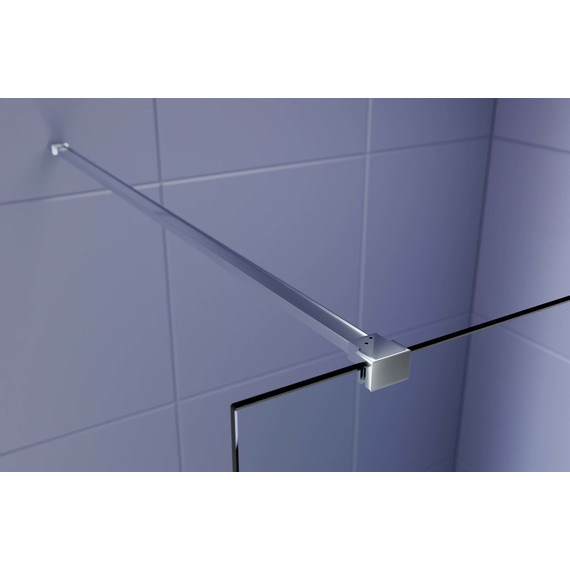 Душевая перегородка Aquatek Walk in 140 см AQ.WI.140.1CH (стекло 8 мм) с кронштейном в комплекте, серебро/прозрачное - фото 2