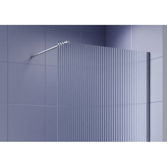 Душевая перегородка Aquatek Walk in 90 см AQ.WI.090.2GM (стекло 8 мм) с кронштейном в комплекте, оружейная сталь/матовое - фото 2