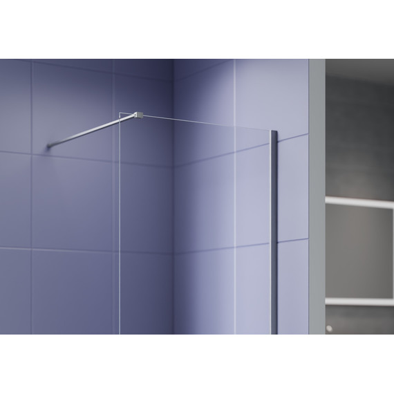 Душевая перегородка Aquatek Walk in 90 см AQ.WI.090.1GM (стекло 8 мм) с кронштейном в комплекте, оружейная сталь/прозрачное - фото 2