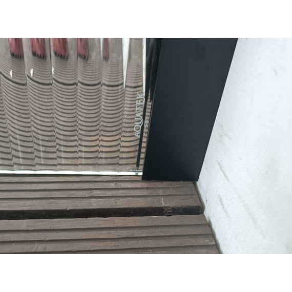 Душевая перегородка Aquatek Walk in 100 см AQ.WI.100.2BL (стекло 8 мм) с кронштейном в комплекте, чёрный матовый/матовое - фото 4