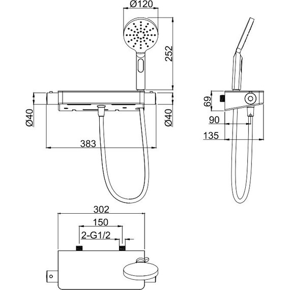 Смеситель для душа с термостатом Allen Brau Fantasy 5.11002-00 - фото 11