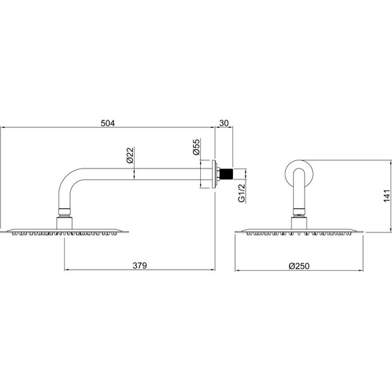 Верхний душ Allen Brau Infinity 250х250 мм 5.21019-31, чёрный матовый - фото 11