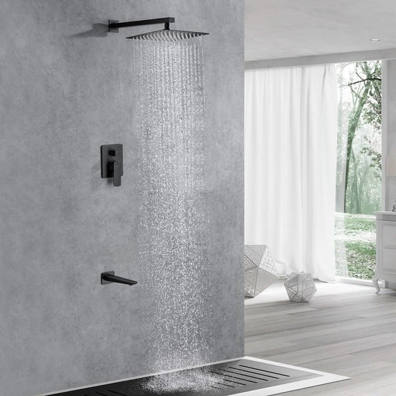 Верхний душ Allen Brau Infinity 250х250 мм 5.21019-31, чёрный матовый - фото 8