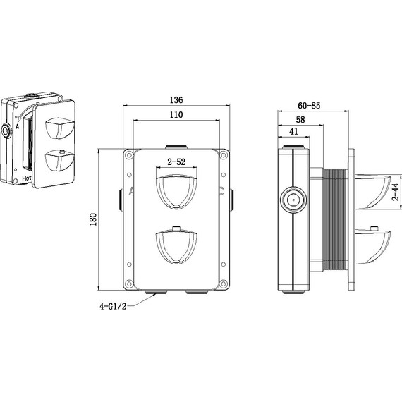 Смеситель для душа с термостатом Allen Brau Infinity 5.21116-00 (со скрытой частью) - фото 4