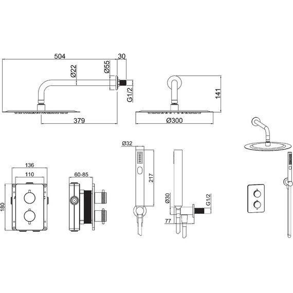 Душевая система для душа с термостатом Allen Brau Priority 5.31013-00 - фото 11