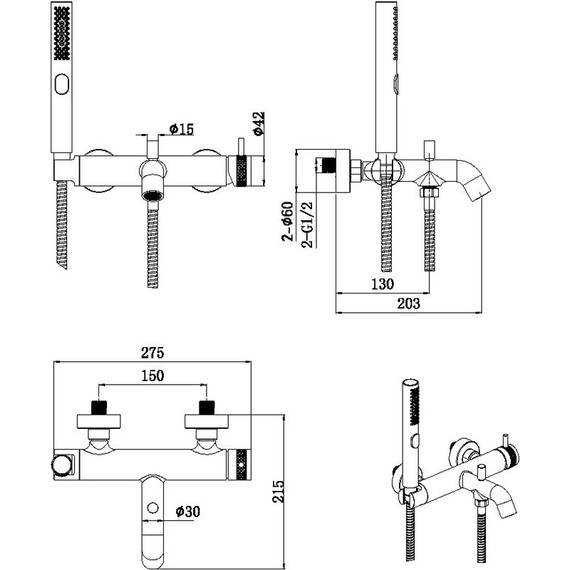 Смеситель для ванны Allen Brau Priority 5.31D10-31, чёрный матовый - фото 6