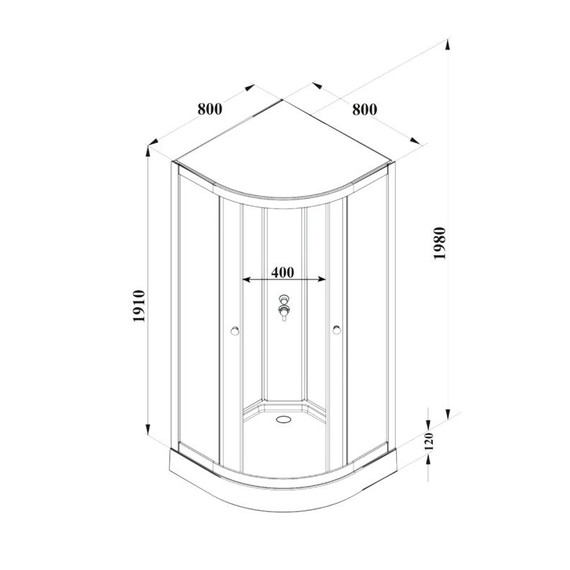 Душевая кабина Parly 80x80 см BETT831, хром матовый/матовое - фото 6