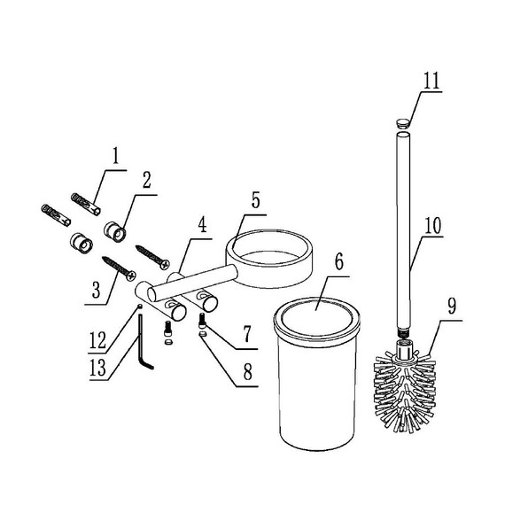 Ершик для унитаза ABBER Osten 316 AA1832BST, цвет сталь брашированная - фото 3