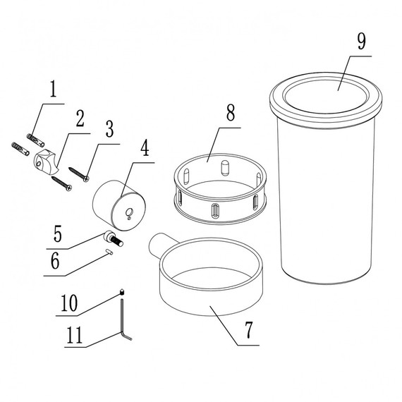 Стакан для зубных щеток Abber Osten 316 AA1861BST, цвет сталь брашированная - фото 3