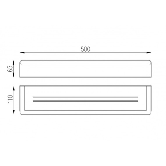 Полка прямоугольная ABBER Osten 316 AA1863BG, цвет золото брашированное - фото 2