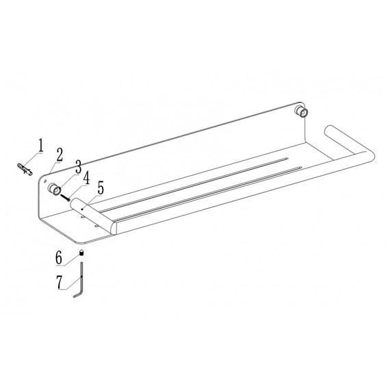 Полка прямоугольная ABBER Osten 316 AA1863BST, цвет сталь брашированная - фото 3