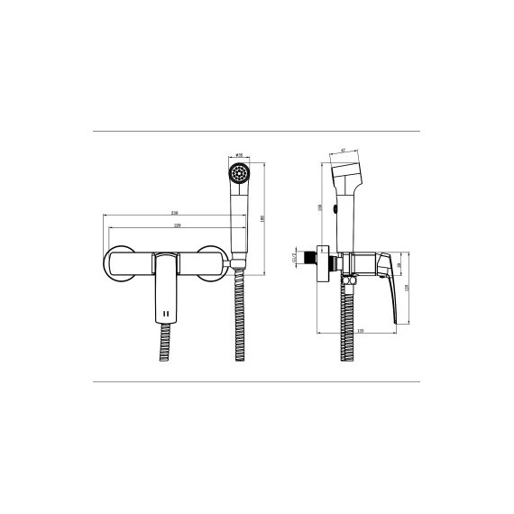 Набор для гигиенического душа Azario Conda AZ-K2511GR, графит - фото 6