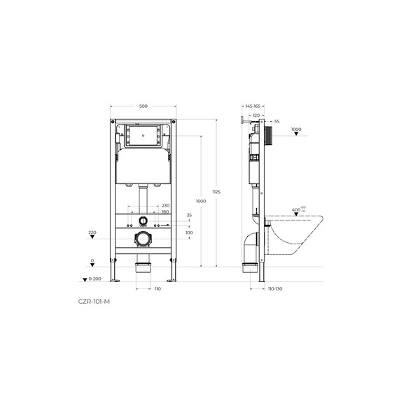 Инсталляция для подвесного унитаза Cezares CZR-101-M - фото 6