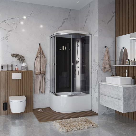 Душевая кабина Niagara Eco 90x70 см E90/70/40R/TN, серебро/тонированное (безсиликоновая сборка) - фото 4