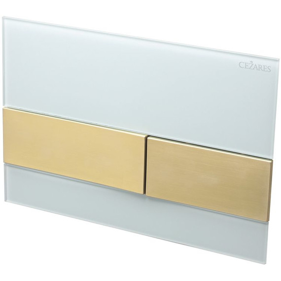 Кнопка смыва Cezares Lux LUX-GB-1-BORO, брашированное золото/белое стекло - фото 3