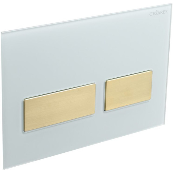 Кнопка смыва Cezares Lux LUX-GB-2-BORO, брашированное золото/белое стекло - фото 2